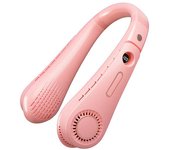 Ventilador de cuello, ventilador de pantalla LED silencioso portátil con carga USB, blanco