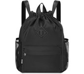 MoChila with Cordón, Bolsa Deportiva para Gimnasio with Para Zapatos, moChila with Cordón resistant al agua para Mujeres y helbres (Negro)