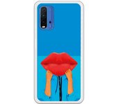 Funda compatible con Xiaomi Redmi 9T/Pocophone M3 - Beso fondo Azul