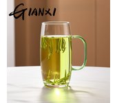 GIANXI Glass Tea Cup With Handle Anti-Scalding Glass Teacup Can Be Electric Clay Oven Heating Glasses Office Personal Cup