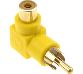CABLEPELADO Adaptador Audio Estereo RCA Angular 90 Grados (Amarillo)