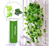 Artificial Hanging Plant Fake Ivy Leaves Vine 105cm/41in Clover Plant Greenery for Window Porch Garden Pot Indoor Outdoor Decor