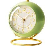 BIT Reloj de Escritorio Pequeño, Mesa de Dormitorio Retro, Reloj Despertador Analógico Vintage, Reloj Dorado Silencioso