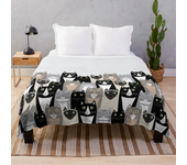 Black Cat Soft Throw Blanket Microplush Warm Blankets Lightweight Tufted Fuzzy Flannel Fleece Throws Blanket for Bed Sofa Couch
