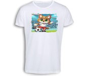 MERCHANDMANIA CAMISETA TACTO ALGODÓN lince jugador futbol deporte futbolista cotton touch tshirt
