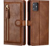 Funda para iPhone 11 Pro Max con ranuras para tarjetas y función atril, marrón oscuro -