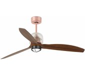 Faro Barcelona Ventilador de Techo FARO DECO FAN M LED Cobre/madera DC - Motor DC - Ø128cm