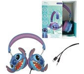 LEXIBOOK - Disney Stitch, Auriculares estéreo con Cable Stitch 3D, Plegables, Potencia de Sonido Limitada