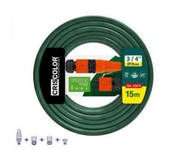 STARLEY-Manguera de Agua de Jardín 3/4" Pulgadas(19mm) 10m/15m/20m - Set Manguera con Conexión y Boquillas para Riego Reforzada 3 Capas -Presión de rotura de 20 bar