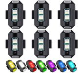 6 piezas LED Luces estroboscópicos para Aviones, Luces Nocturna antichoque recargable USB para motortetas, drones, Bicicletas, Coches RC (Luces LH14-warning)