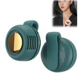 Ventilador de cuello pequeño Whirlwind con clip, 2 en 1, portátil, sin aspas, con 3 velocidades, manos libres, silencioso y redondo (rosa)