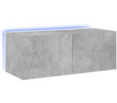 vidaXL Mueble de TV de pared con luces LED 80x35x31 cm, Mueble de Salon, Mueble TV, Mueble TV salon, Mesa de TV, Mueble tele