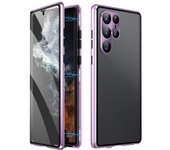 Techterio Funda para Samsung Ultra Privacy, para Samsung S24 S23 S22 S21, funda de privacidad, 360° de doble cara, magnética, de vidrio templado, para Samsung Series (para S24Ultra, morado)