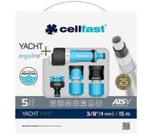 CELLFAST Set manguera de riego Yacht Mini ATS 9 mm x 15 m - CELLFAST - 75716  Riego Mangueras Jardin