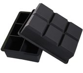 Paquete de 2 moldes para cubitos de hielo sin BPA, bandeja grande para cubitos de hielo, bandejas de hielo flexibles de fácil liberación con 6 rejillas, moldes grandes de silicona para cubitos de