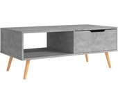 vidaXL Mesa de centro madera ingeniería 100x49,5x43 cm Blanco, Negro, Gris Mesita de Salón o Comedor o Auxiliar Mesa de Café Meuble Salón