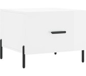 vidaXL Mesa de centro madera contrachapada 50x50x40 cm Blanco, Negro, Blanco brillante Mesita de Salón o Comedor o Auxiliar Mesa de Café Meuble Salón