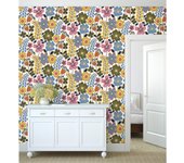Muestra DIN A4 de Papel pintado vinílico ecológico de flores dibujadas estilo retro - Garden Flowers 680612 de GAULAN