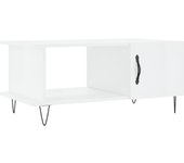 vidaXL Mesa de centro madera contrachapada 90x50x40 cm Blanco, Negro, Blanco brillante Mesita de Salón o Comedor o Auxiliar Mesa de Café Meuble Salón