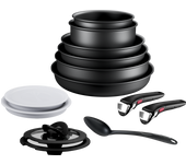 Tefal Ingenio Eco Resist, Set de Cocina de 13 Piezas, Apilable, Revestimiento Antiadherente Seguro, Indicador de Temperatura, Inducción, Apto para Horno, Perfecto Dorado, Mango Desmontable Ingenio, L3979542