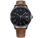Fashion Men's Watches Top Brand Luxury Metal Case Quartz Wrist Watches Simple Casual Leather Belt Mens Watch Clock Reloj Hombre
