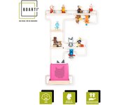 Letra F de madera estantería infantil Toniebox figuras estantería de pared Tonies caja de música Letra F de madera estantería infantil Toniebox figuras estantería de pared Tonies caja de música