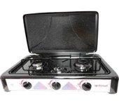 Cocina de Gas Portátil de 3 Fuegos con Tapa – ITIMAT – Blanca, Compacta y Eficiente