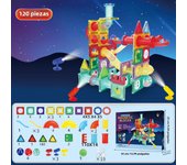 Light Magnetic Tiles Building Blocks for Kids, 3D Clear Educational STEM Building Toys, Magnetic Marble Run Blocks Toys for Kids
