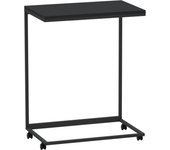 vidaXL Mesa auxiliar con ruedas madera de ingeniería 55x35x70 cm Negro y marrón, Negro, Blanco y marrón Mesita de Salón o Comedor o Auxiliar Mesa de Café Meuble Salón