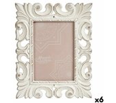 Marco de Fotos Blanco Madera MDF 21,2 x 13 x 26,5 cm (6 Unidades)