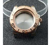 High-quality Silvery Black Case have inner ring 40.5mm watch men's case FIT NH34 NH35 NH36 movement Automtaic Watch Box