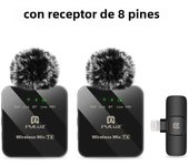 PULUZ Wireless Lavalier Microphone for iPhone / iPad / Type-C Phone, 8-Pin / Type-C Receiver and Dual Microphones