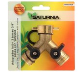 Papillon Adaptador Manguera Laton 2 Tomas Macho 3/4" y Entrada 3/4" Hembra - Conexión de Manguera Fácil