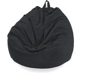 Unfed Beanbag Funda para sofá, sillón, tumbona, tumbona, funda de terciopelo, bolsa Frijol para adultos y niños, accesorio para el hogar de muebles (negro, S)
