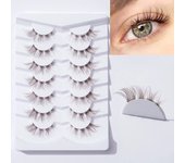 7 Pairs of Segmented Transparent Terrier Tail Cross Type False Eyelashes