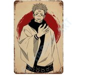 Japan Retro Anime Demon Slayer My Hero Academia Jujutsu Kaisen Metal Tin Sign Plaque Wall Art Home Kids Room Decorative Plates
