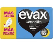 Evax Cottonlike Compresas de Noche con Alas 18 Unidades