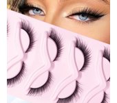 5 pairs of slender long curly fox eye tail elongated oblique flying false eyelashes 16mm