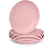 Plastic Forte - Juego de 6 Platos Classic Llanos 25 cm Reutilizables. Ideal Fiestas. Rosa