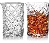 Paquete de 2 Vasas mezcladores de Cóctel de 700 ml, Jarra de Cristal para cócteles, Jarra mezcladora de Barra sin costura con Fondo Grueso para Martini y mojito.