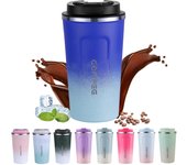 Tazas de Cafe de Ceramica, Taza Capuchino con Tapa y Cuchara, Personalizada Dia del Padre, para Té y Leche, 400ML