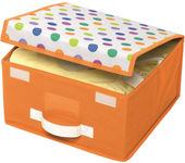 Caja de tela para almacenaje con tapa, 30 x 30 x 16 cm. Cajas para guardar la ropa en el armario o juguetes