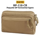 Lightweight Horizontal GP Pouch Expansion Molle Storage Bag Bidirectional Zipper Built-in Fixed Ring Sundry Tool Bag