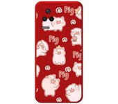 Funda Silicona Líquida Roja para Xiaomi Poco F4 5G diseño Cerdos Dibujos