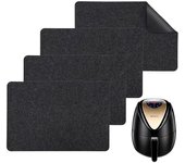 Alfombrilla resistente al calor para freidora de aire, alfombrilla protectora para encimera de 4 piezas, alfombrilla antideslizante para cafetera, adecuada para freidora, licuadora, cafetera, encimera tostadora, con función de absorción de agua
