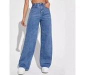 New best selling mid-waist straight jeans women's solid color loose all-match Denim trousers