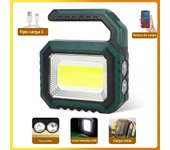 Solar Powered LED Handheld Light Super Bright Work Searchlight Waterproof Outdoor Camping Portable Hiking Flashlight