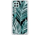 Funda compatible con Samsung Galaxy A22 4G - Be Unique Funda Gel helechos fondo negro
