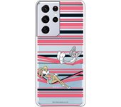 Funda original compatible con Samsung Galaxy S21 Ultra - S30 Ultra - Lola y Bugs Bunny Franja Rosa