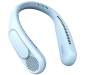 Ventilador de cuello, ventilador de cuello sin aspas, manos libres, 3 velocidades, blanco